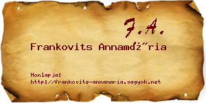 Frankovits Annamária névjegykártya